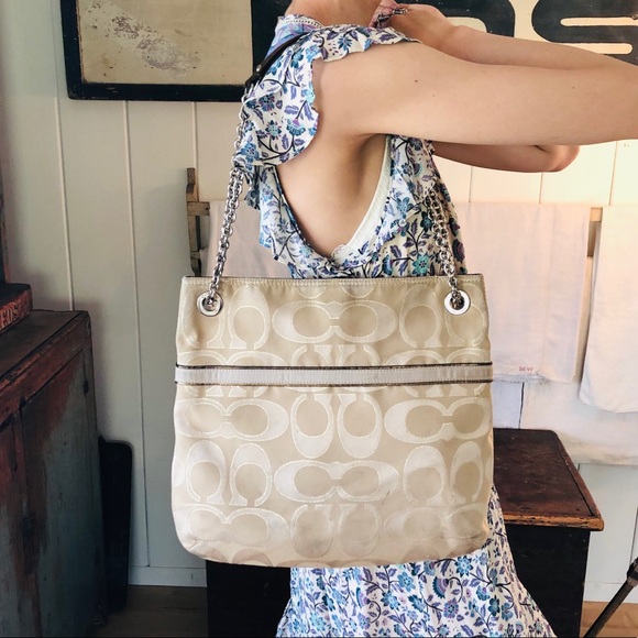 Coach Handbags - ♥️ Coach ♥️ Tan Chain Shoulder Bag
